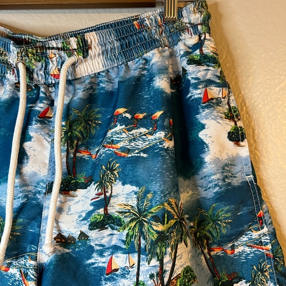Merona Beach Palm tree Swim Trunks Large - Picture 4 of 4